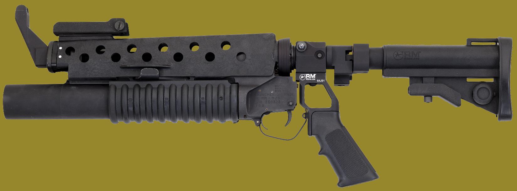 M203 40mm Grenade Launcher on Standalone Mount with stock extended.